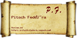 Pitsch Fedóra névjegykártya